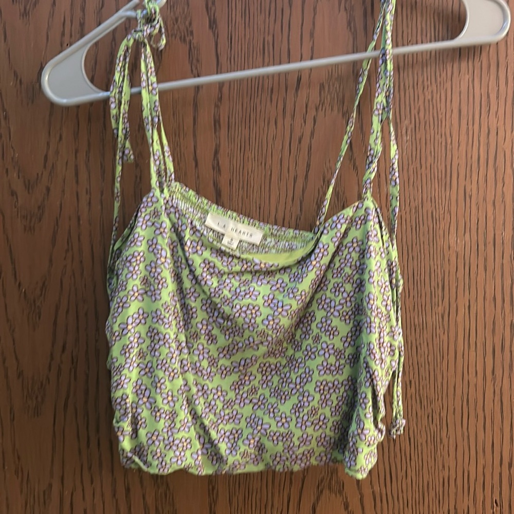 Green and purple flower pacsun tank top